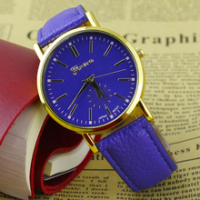 Popular Geneva Roman Numerals Faux Leather Band Analog Quartz More Colors Watches for Men Women NO181 5VBD W2E8D