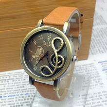 Relogio Feminino hoja patrón de la música del cuarzo mira los relojes moda Multi-color pulsera relojes mujer 2015 relojes de marca reloj