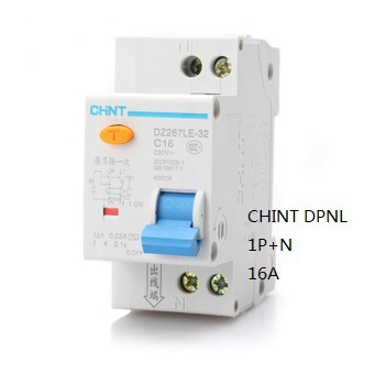 CHINT DPNL 1P N 16A 230V 50HZ 60HZ Residual current Circuit breaker with over current protection