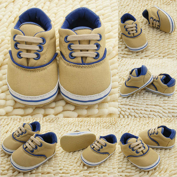 Factory Price 0 18M Toddlers Soft Sole Crib Shoes Infants Baby Lace Up Sneaker Prewalker Shoes