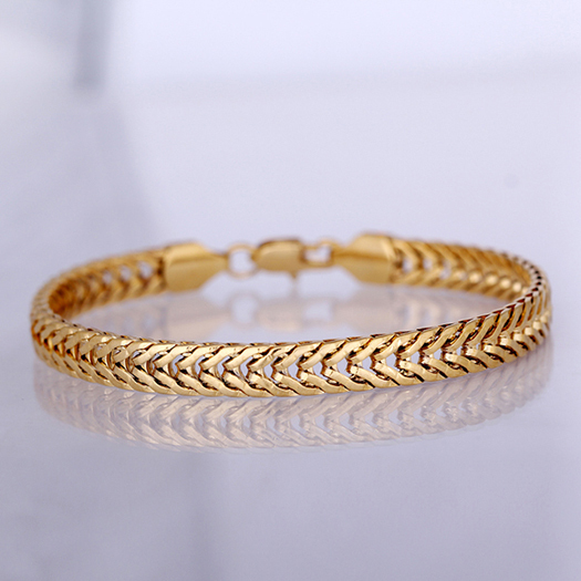 Free shipping gold bracelet Fashion jewelry men classic bracelets Nickel free anti allergic high quality E