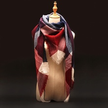 Za Winter Scarf 2016 Tartan Plaid Cashmere Scarf Pashmina New Designer Blanket Scarf Luxury Brand Women’s Scarves and Wraps