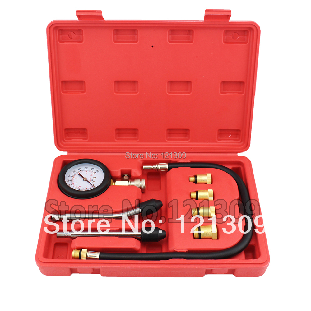 New Petrol Engine Cylinder Compressor Gauge Meter Test Pressure Compression Tester Leakage Diagnostic Diagnosis Tool Set