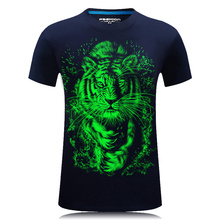 9 Sizes summer brand clothing Novelty Mens tshirt homme 3D Glow in the Dark Luminous t shirt Men Wolf Printed Short Sleeve tees