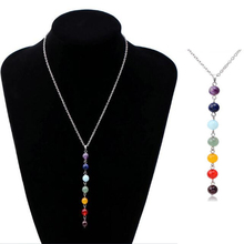 7 Chakra Gem Stone Beads Pendant Necklace Women Yoga Reiki Healing Balancing Maxi Necklaces Charms Bijoux Femme Jewelry 2016 New