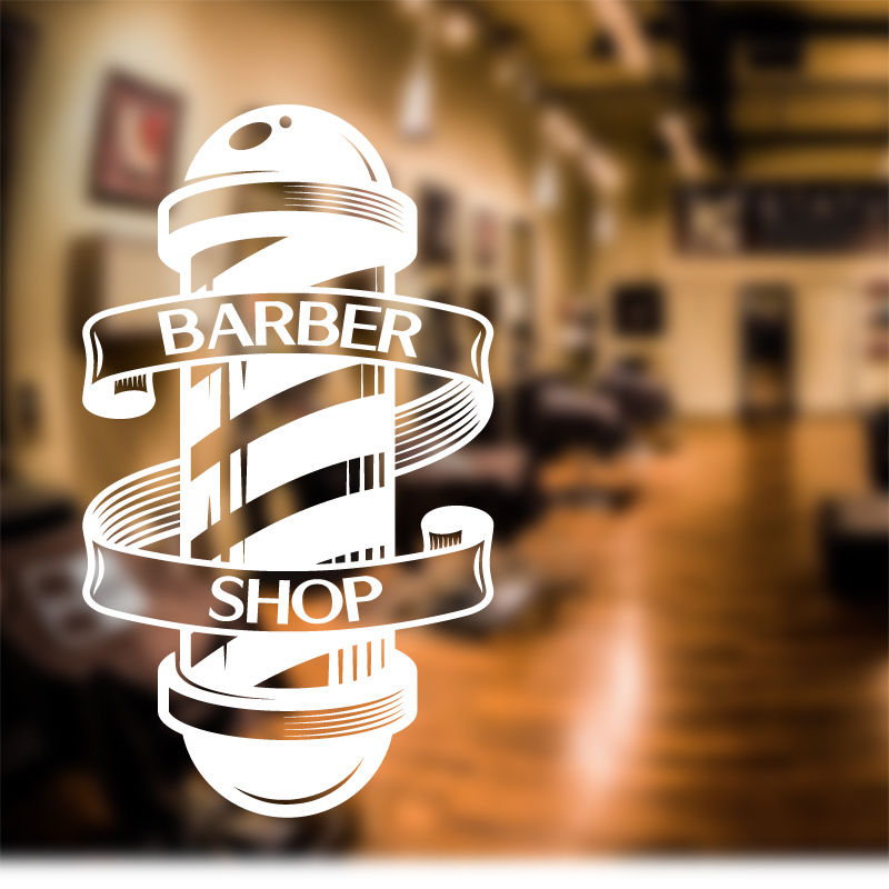Man Barber Shop Sticker Name Chop Bread Decal Haircut Shavers Posters Vinyl Wall Art Decals Decor Windows Decoration Mural