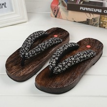 MEN and women GETA Japanese SAMURAI Clogs Wood Sandals Unsex clogs shoes flat wood heel square toe shoes summer plank sandals