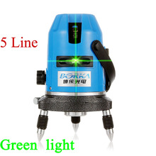 Envío gratis exterior 5 línea 4V1H Borka verde laser cross line autonivelante 360 línea de rotary láser cinta métrica piso nivel láser