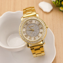 New arrival Men Wristwatches Retro Gold Plated Crystal Business Casual Alloy Analog Quartz Watch Dress Watches