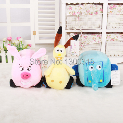 3pcs/lot 30cm Jungle Junction Plush Dolls Ellyvan Pig scooter and Zoonter Dolls Toys Gift Toys Free shipping