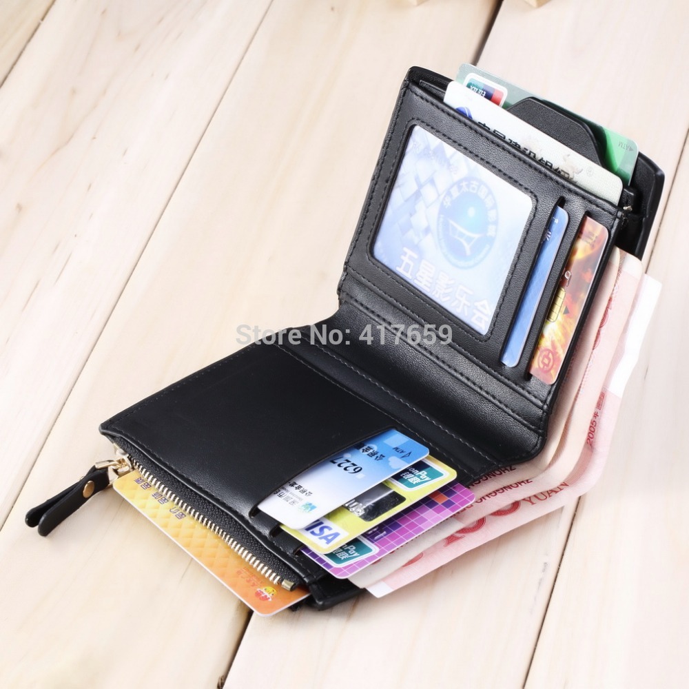 1pc fashion men wallets Faux Leather Bifold Wallet ID credit Card holder Coin Purse Pockets Clutch