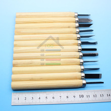 Free shipping 12pcs/set Wood Carving Tools Set Knife Mini Chisel Asstorted Steel Blades With Pine Wood Handle