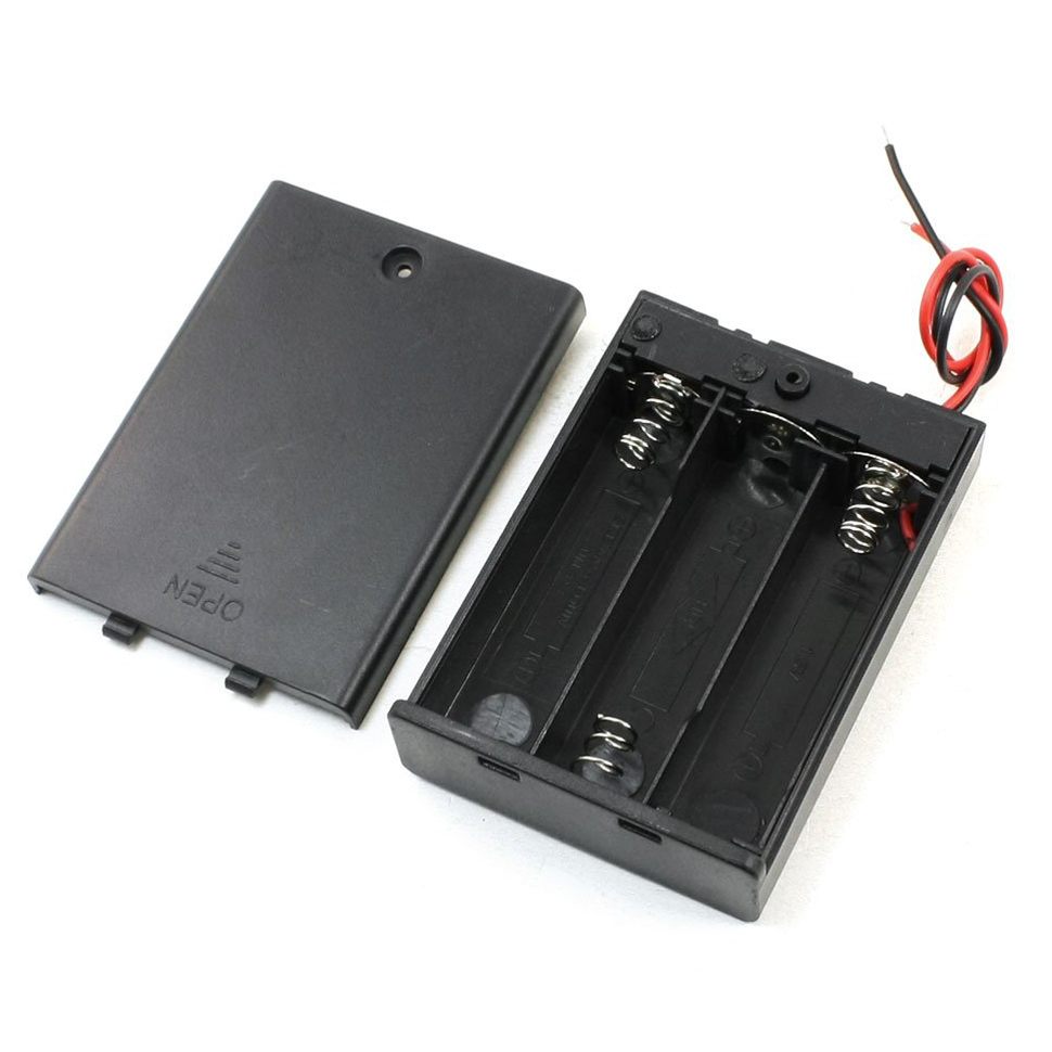 Hot!ON/OFF Switch Batteries Case Box w Cover for 3 x 1.5V AA Battery
