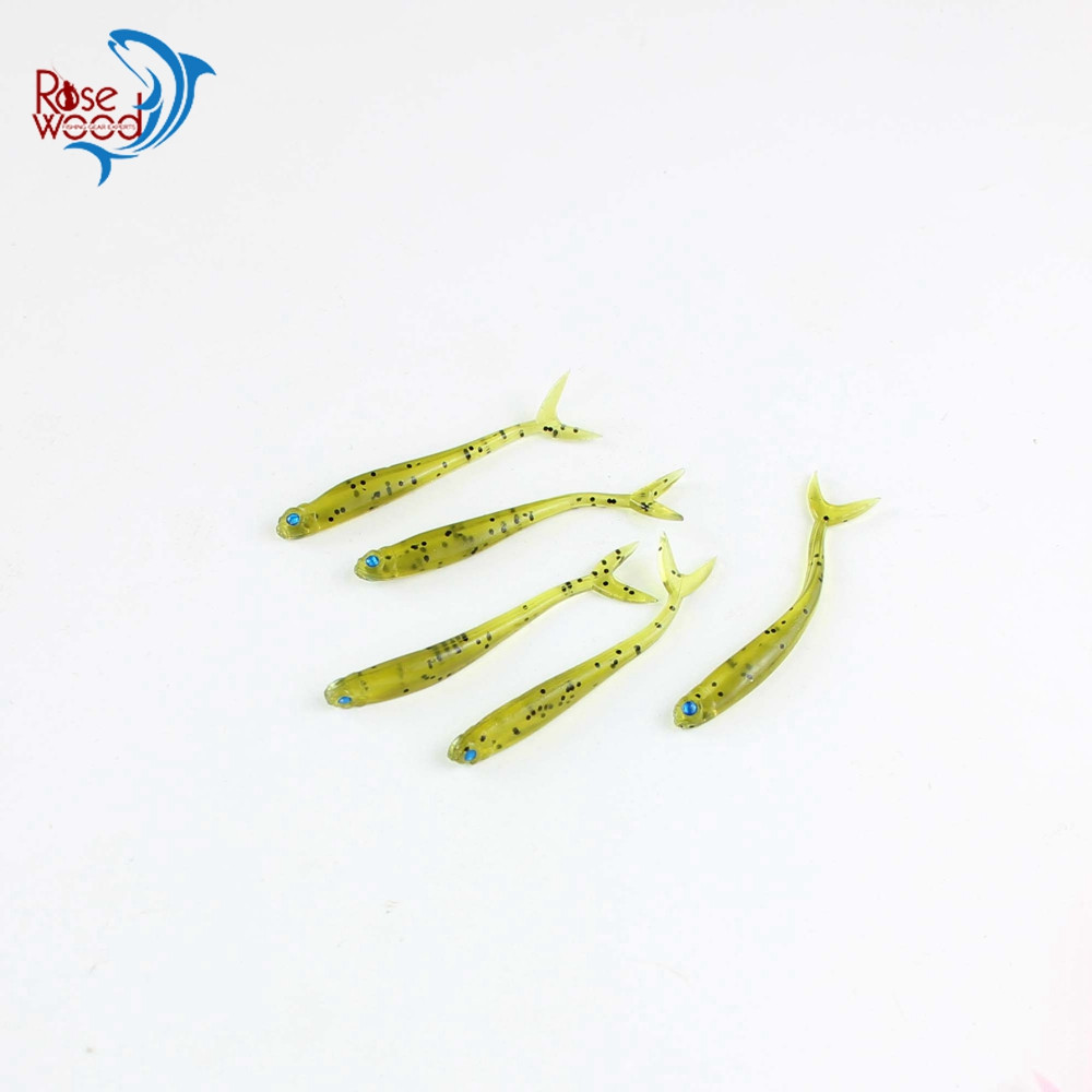 100pcsLot 8cm 1.7g Rosewood Fishing Lure Soft Baits Isca Artificial Pesca Rubber Soft Lure Fishing Wobblers Carp Fishing Lures (7)