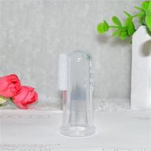 New 2Pcs Soft Safe Baby Kids Silicone Finger Toothbrush Gum Brush For Clear Massage