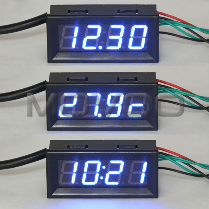 digital multimeter 0 56 quot blue led display voltmeter thermometer clock 3in1 time voltage temp digital multimeter 0 56 quot blue led display voltmeter thermometer clock 3in1 time voltage temp