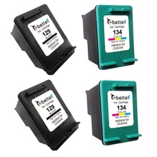 C9364HE C9363HE Printer Ink Cartridge for HP 129 134 for hp DeskJet 5940 5943 6940 6943 6983 Photosmart 2570 2573 8000 (2BK+2C)