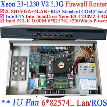 mikrotik routers 1U server Barebone system with six intel PCI-E 1000M 82574L Gigabit LAN Inte Quad Core Xeon E3-1230 V2 3.3Ghz