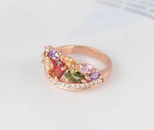 LZESHINEBrand New Arrival Multicolor Fashionable Ring for Women 18K Rose Gold Plated with AAA Zircon Rings