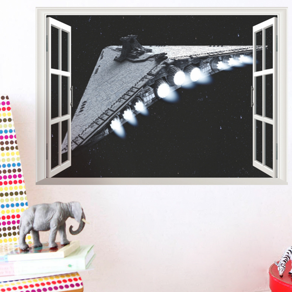 Online kopen wholesale space ship stickers uit china space ship ... Moderne woonkamer wallpaper jeugd