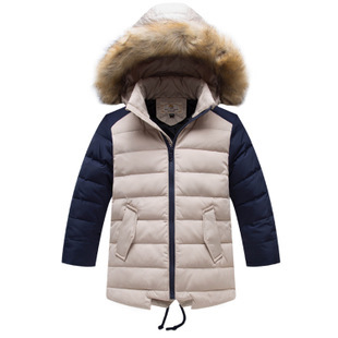 2015 New Kids Winter Coat Children Long Down Jakcet With Bow Big Grils Hooded Warm Outwear Snowsuit Windproof Clothes