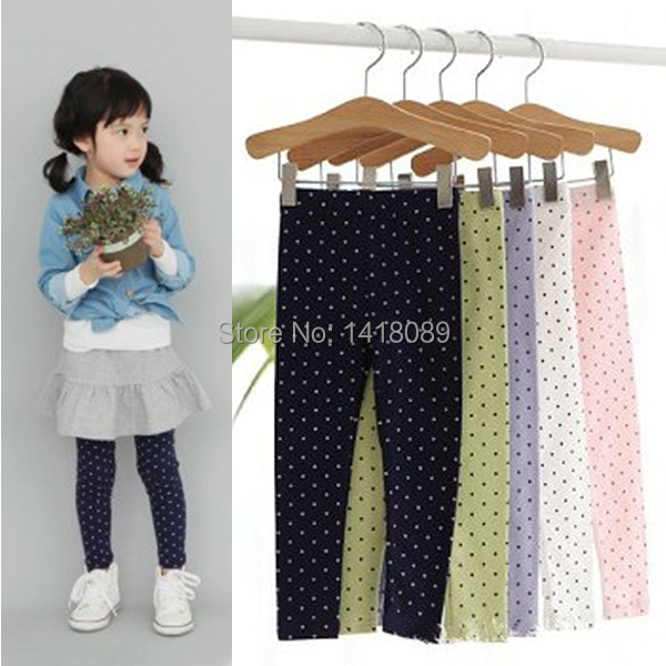 Fashion Toddler Baby Gilrs Polka Dot Soft Leggings School Stretch Pant Trousers Size 2 8Y