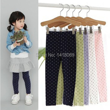 Fashion Toddler Baby Gilrs Polka Dot Soft Leggings School Stretch Pant Trousers Size 2 8Y
