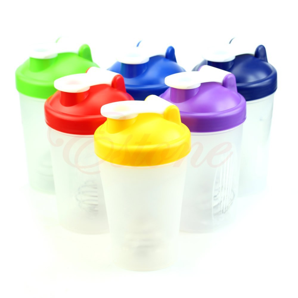 400ml Free Shipping Shake Gym Protein Shaker Mixer Cup Blender Bottle Wit Stainless Whisk Ball