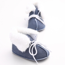 DeleBao 2016 New Design Winter Soft Newborn Baby Soft Shoes Downy Warm First Walkers Non-slip Lace-up Baby Soft Sole Shoes