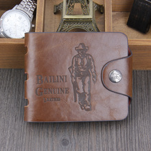 Hot 2015 Crazy Horse Leather Men Wallets Purse Bifold Brand Wallet Retro Design Style Purse For