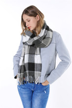 Winter 2015 Tartan Scarf fashion Plaid Scarf Women&men Blanket Oversized Wrap Shawl Cozy black&white 180*70CM
