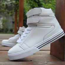 Mens Justin Bieber White Style Black Society Velcro High Top Casual Shoes
