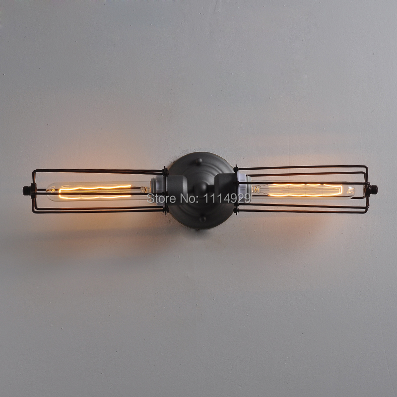 Loft Industrial Wall Lamps American Style Double-end Wall Lamp Slider Loft Bar/Bedroom Antique Wall Lights Vintage Edison Light