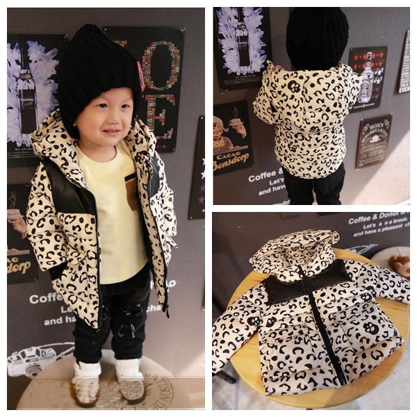 Girls winter coat boys winter jacke for girls roupas infantis menina children's jackets Fashion cotton leopard kids coat 50#