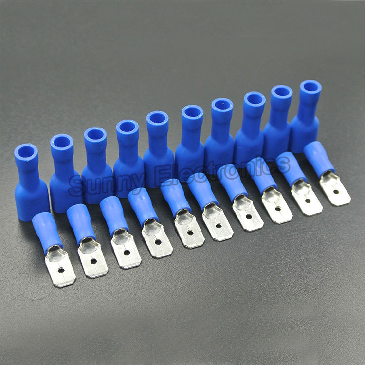 100 Pcs 50Pairs 4 8mm Female Male Electrical Wiring Connector Insulated Crimp Terminal Spade