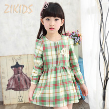 Children Girls font b Tartan b font Plaid Dresses Casual Long Sleeve Dress Girl Clothing Brand