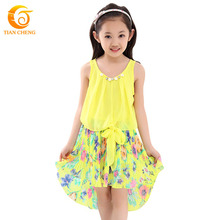New Designer Trumped Daminhas Party Girls Dress Kids Print Chiffon Vestido Daminhas Crianca Robe Adolescente Vetement Fille