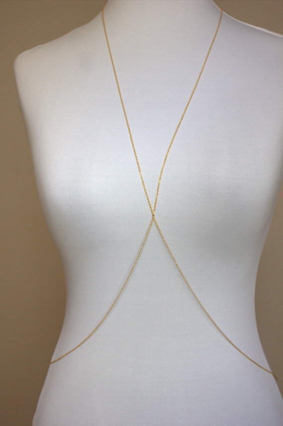 2015 Hot Sale gold plated simple body chain Body jewelry bikini Jewelry Boho Beach hammered gold