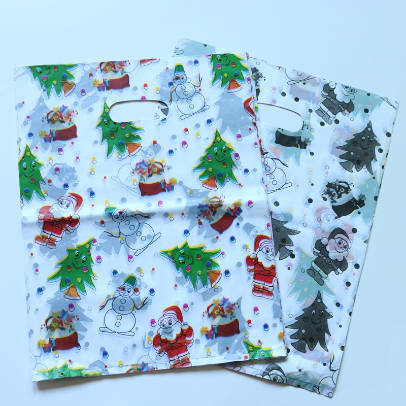Wholesale 2016 Large Plastic Bag 30x40cm White Christmas Gift Bag Boutique Clothing Packaging ...