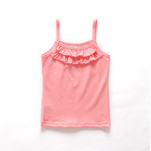 2015 New Arrival Baby Girl Summer Candy Colors Lace Sleeveless Cotton T shirt Vest B647
