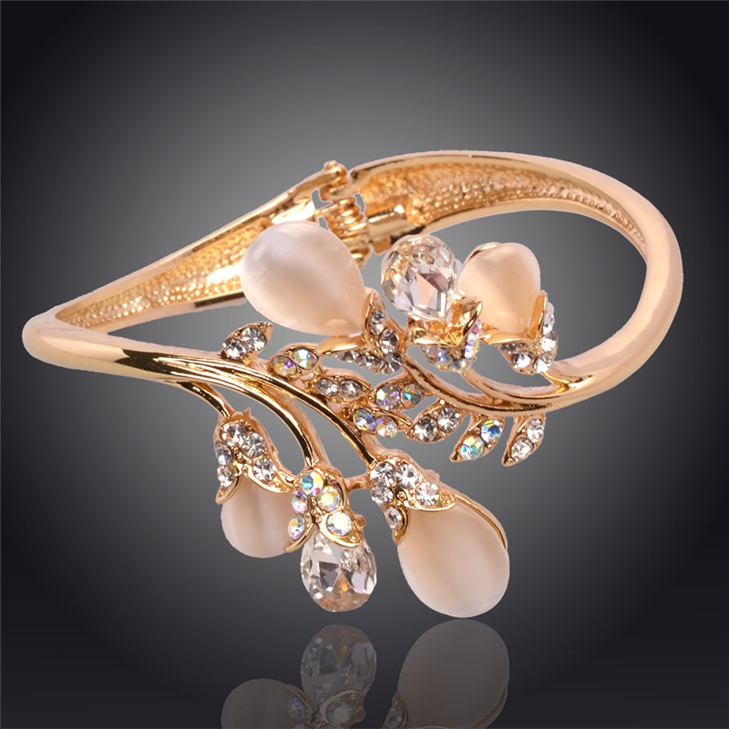 2014 Water Drop Shaped 14K Gold Plated Austrian Crystal Bracelets&Bangle For Women Fashion ...