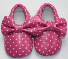200pairs/lot Polka Dot baby Bow moccasins Shoes