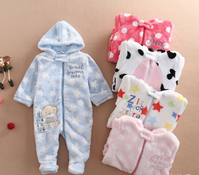 2016 Baby Rompers Симпатичные Мягкие Новорожденного Мальчика Cothes С Длинным Рукавом Зимний Комбинезон Девушка Новорожденный Одежда Теплый Детские Костюмы