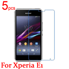 5pcs Ultra Clear LCD Screen Protector Film Cover For Sony Xperia E1 D2105 Protective Film + cloth