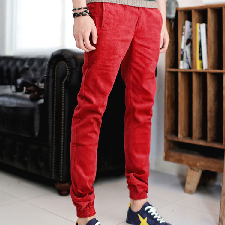 mens red khakis