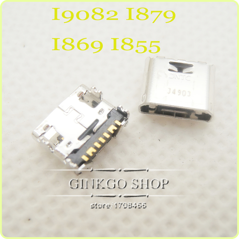 100pcs/lot Original New Charge Socket Micro USB Jack for Samsung I9082 I879 I8552 I869 USB Charging Connector