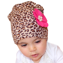 Beanie Baby Girls Cotton Hat Newborn Leopard Stretch Beautiful Boy Caps Accessories Flower Crochet Spring For Childrens 21 Color