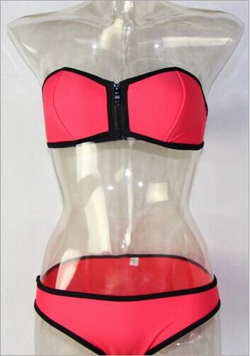 Red-Hot-Sale-Women-Neoprene-Bikini-Set-Sexy-Low-Waist-Triangle-Bikinis-Strapless-Swimsuit-Push-Up-Swimwear