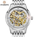 STARKING Brand Vintage Women Automatic Watch 50m Water Resistant Swiss Design Skeleton Mechanical Stainless Steel Wristwatches