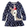 Girls T shirt Spring Autumn Cotton baby girls dresses Children Clothing Long sleeve cartoon deerlet Basic